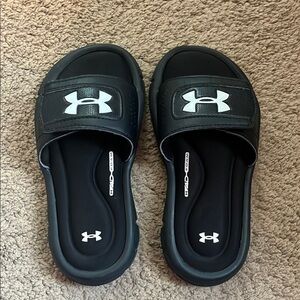 Kids Under Armour Black Slide Sandals